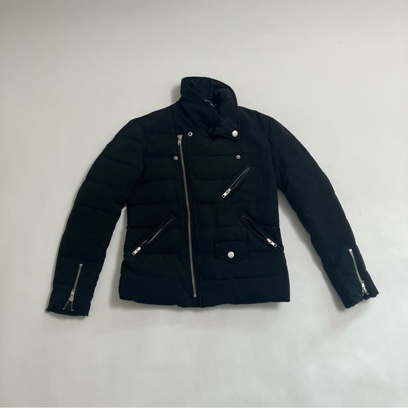 Aqua Jackets & Blazers - AQUA down puffer moto jacket